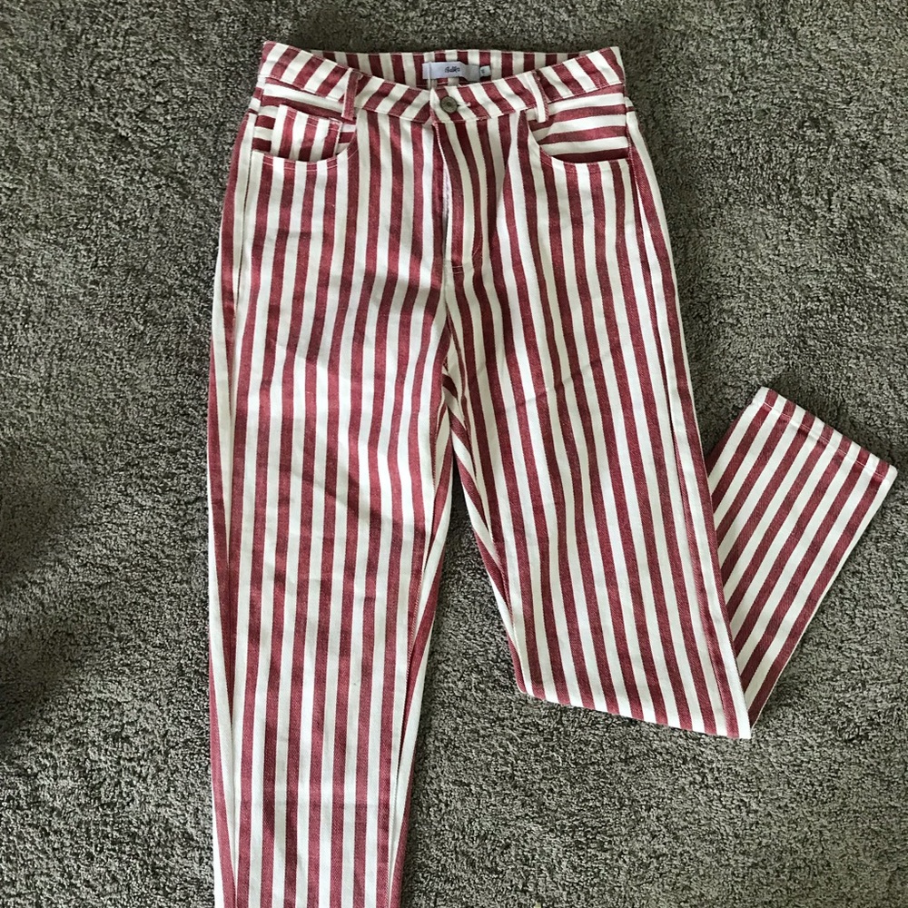 Pinstripe Mom Jeans